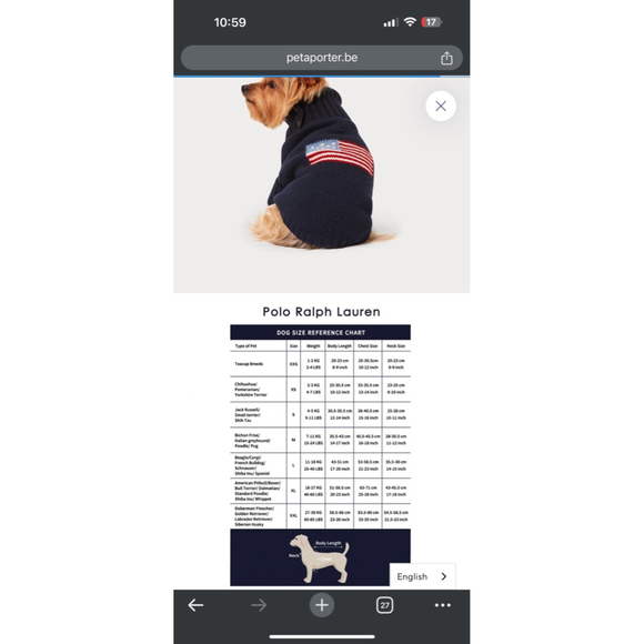 Ralph Lauren Pet Flag Wool-Blend Dog Sweater - Picture 2 of 12